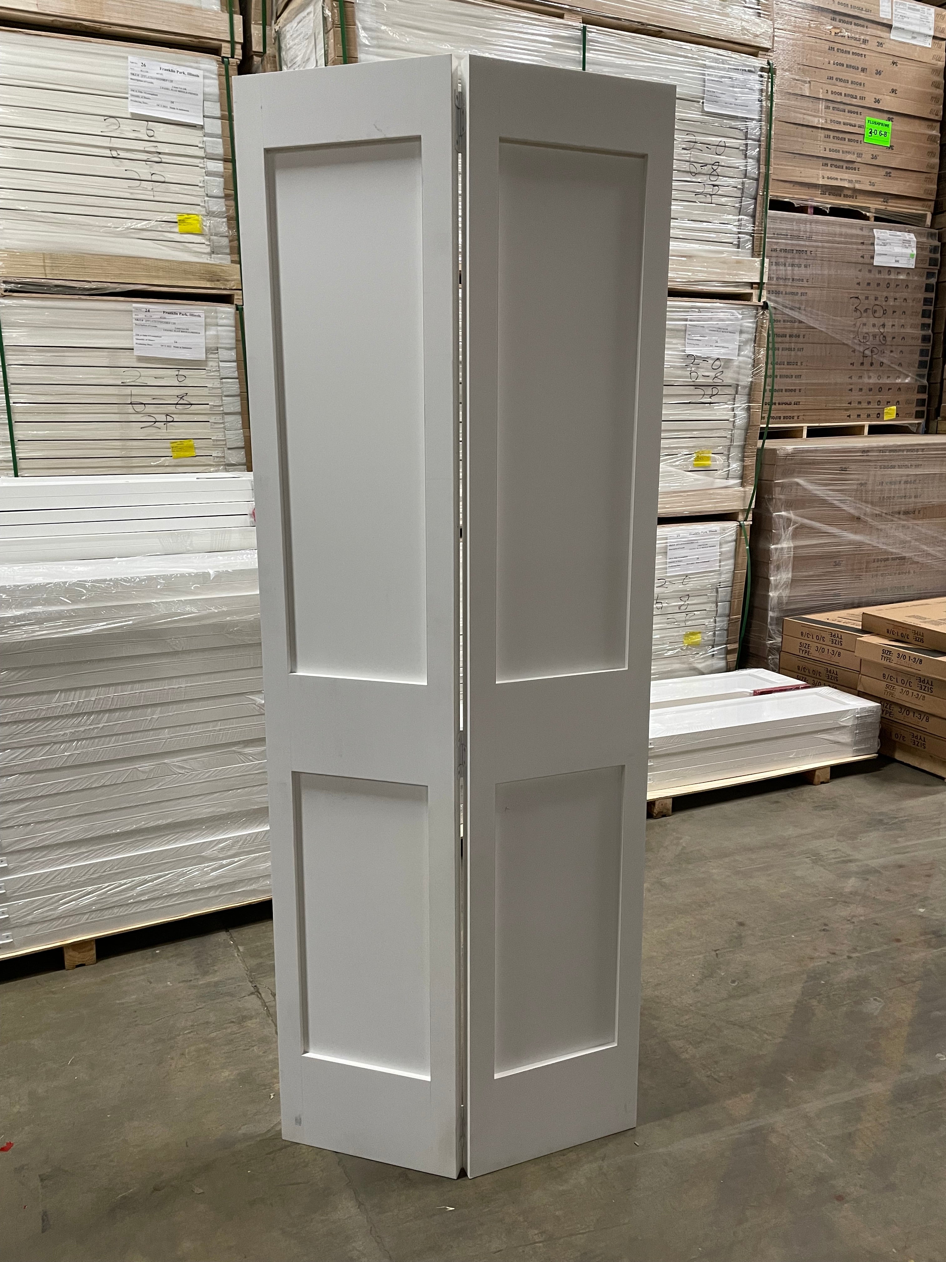 2 Panel Flat Bifold Primed 6'8" (80") 1-3/8