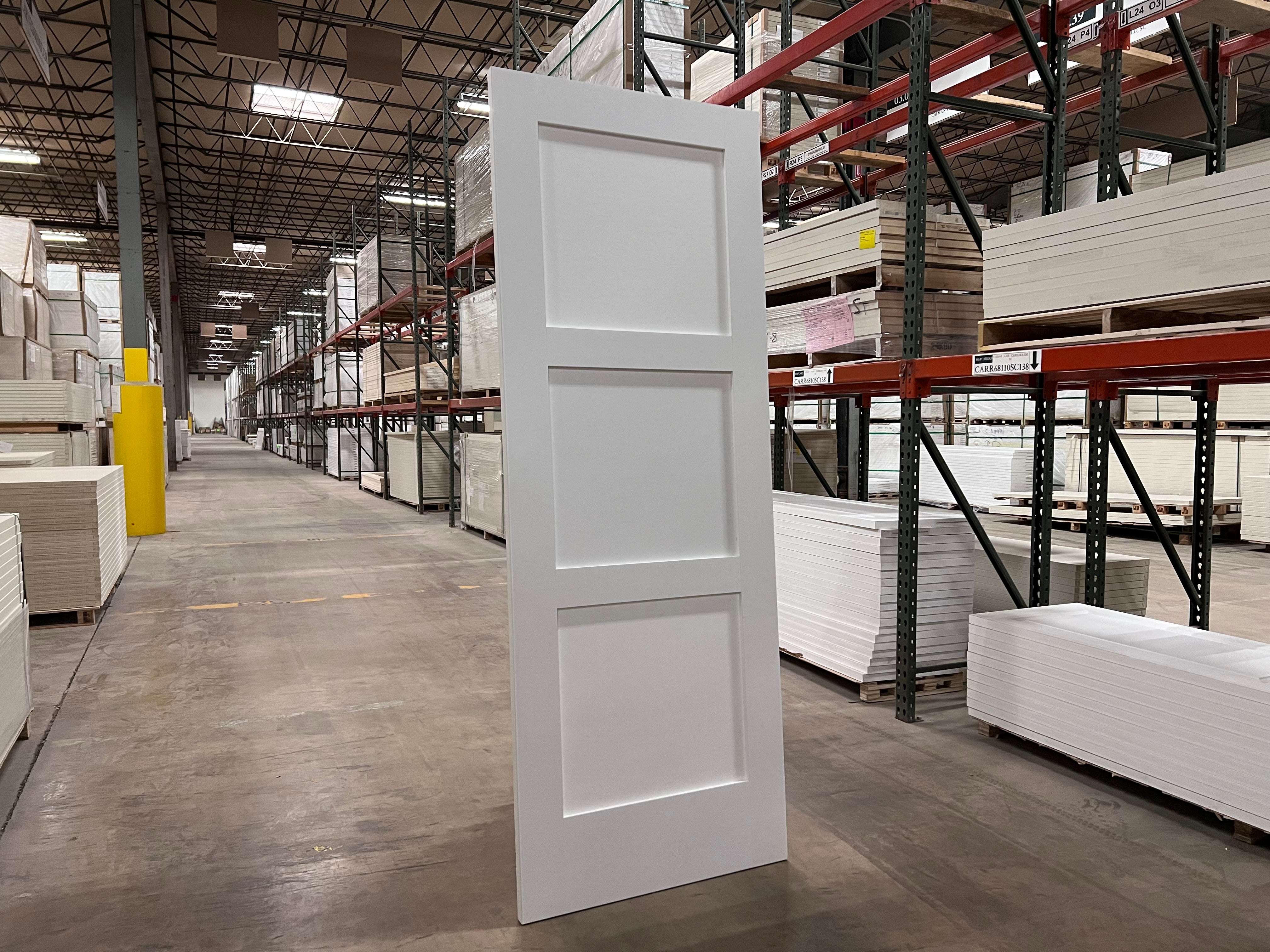 3 Panel Equal Shaker Primed Slab 6'8" (80") 1-3/8