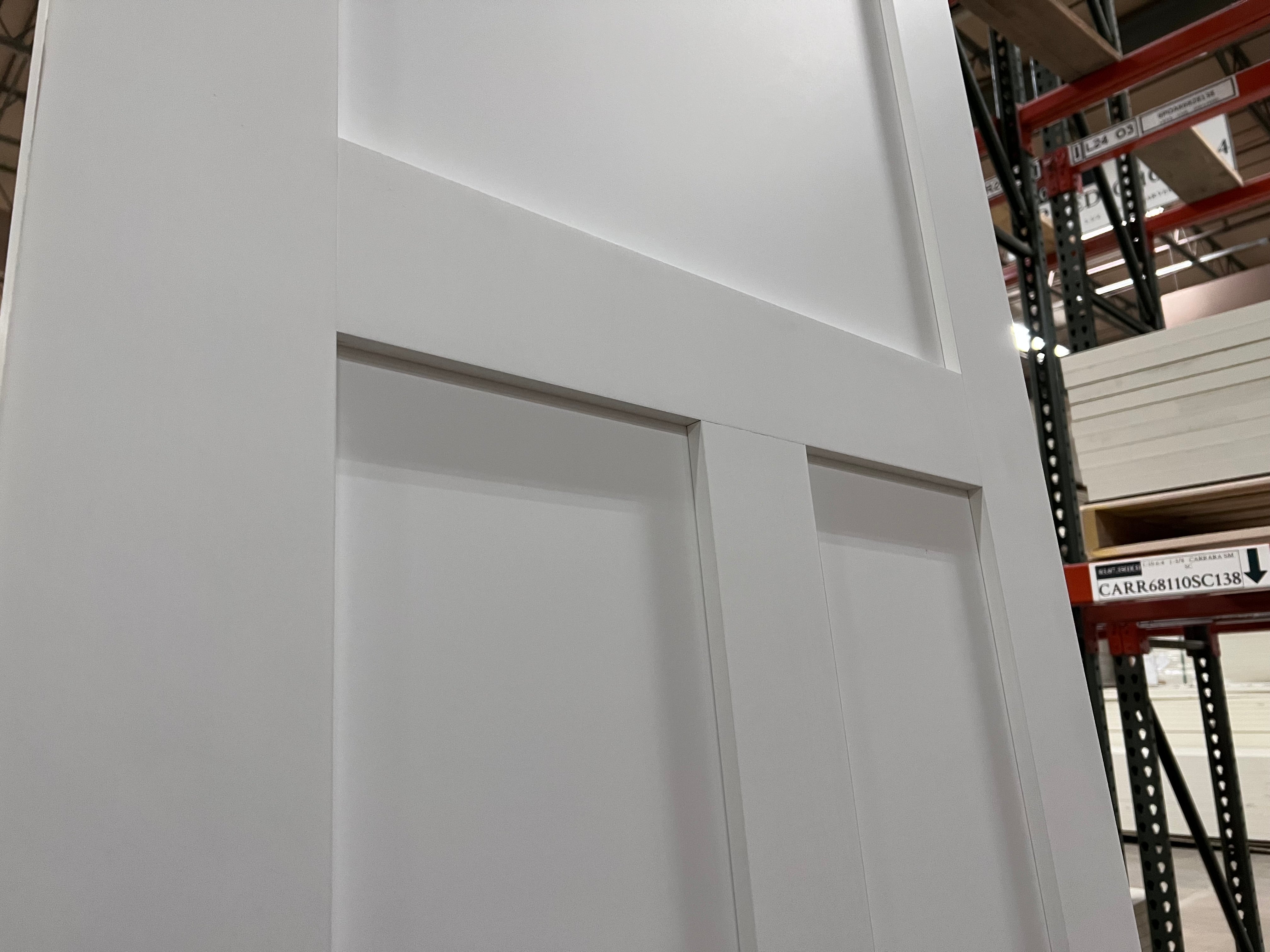 3 Panel Flat Shaker Craftsman Primed Slab 6'8" (80") 1-3/8
