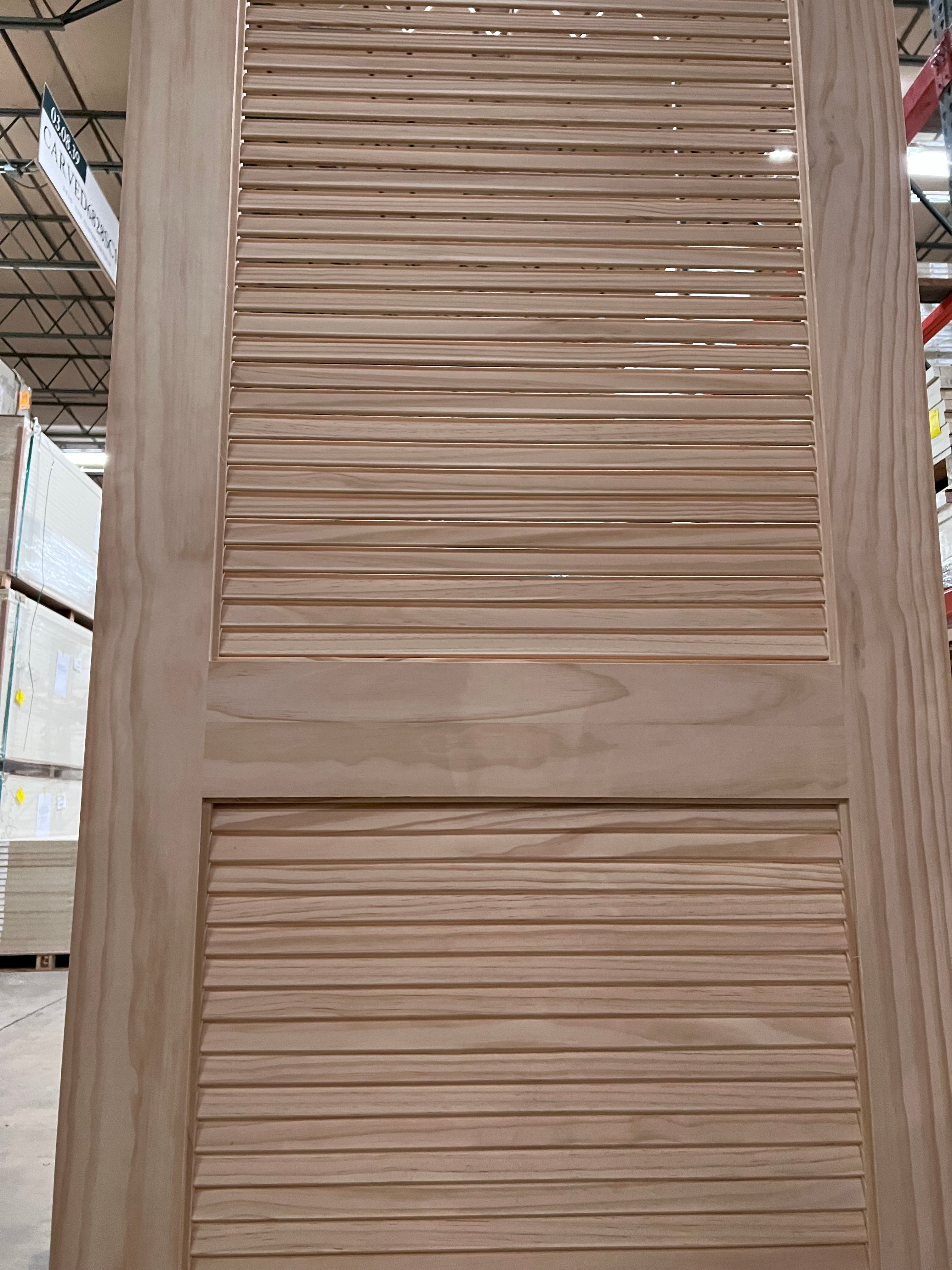 Pine Louver Primed Slab 8'0" (96") 1-3/8
